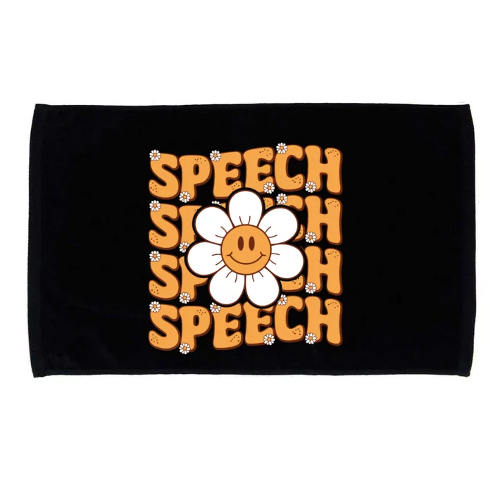 Retro Speech Therapy Speech Language Pathologist Therapist Microfiber Hand Towel