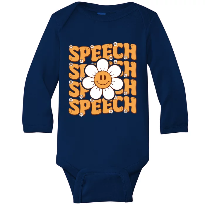 Retro Speech Therapy Speech Language Pathologist Therapist Baby Long Sleeve Bodysuit