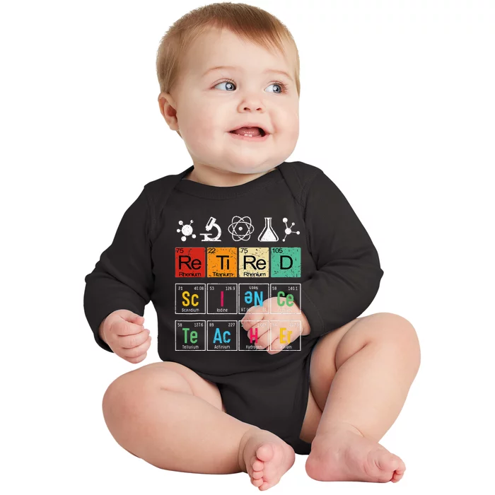 Retired Science Teacher Learning School Retiret Baby Long Sleeve Bodysuit