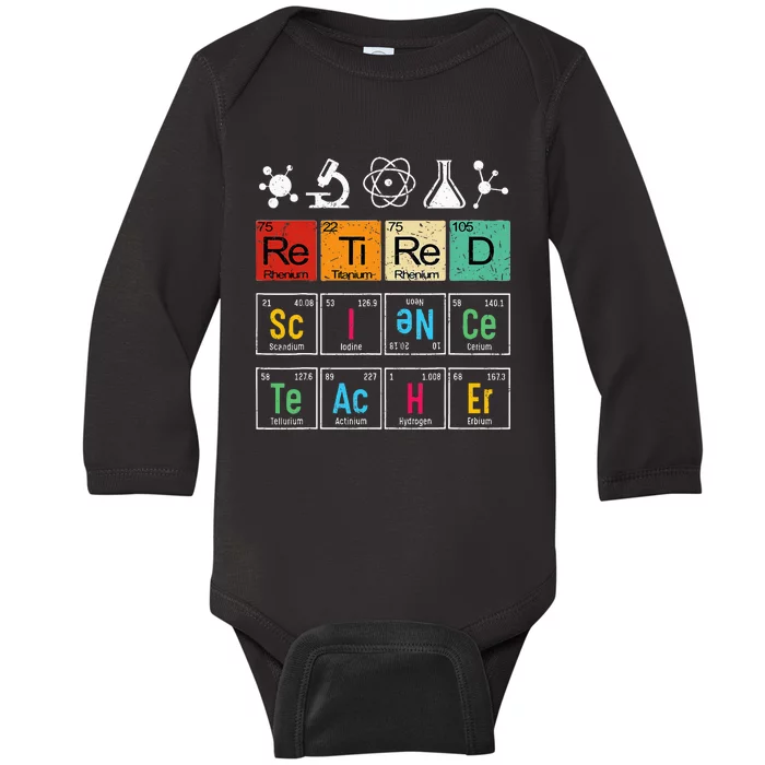 Retired Science Teacher Learning School Retiret Baby Long Sleeve Bodysuit