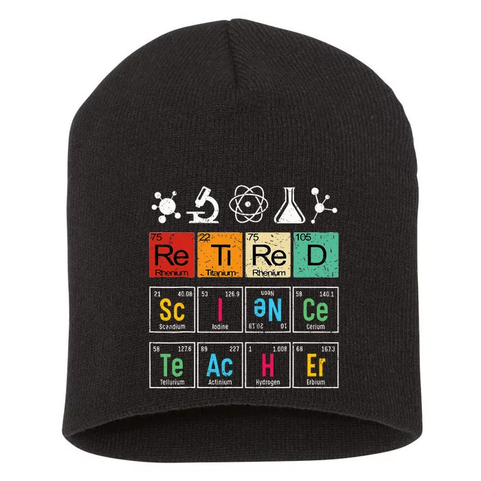 Retired Science Teacher Learning School Retiret Short Acrylic Beanie