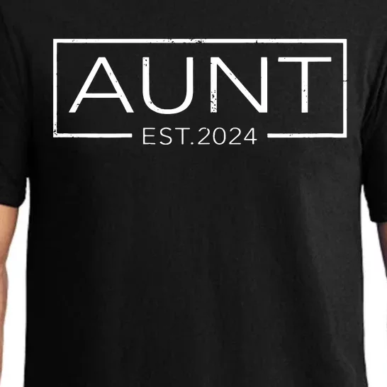 Retro Soon To Be Aunt 2024 Mothers Day Aunt Est 2024 Pajama Set