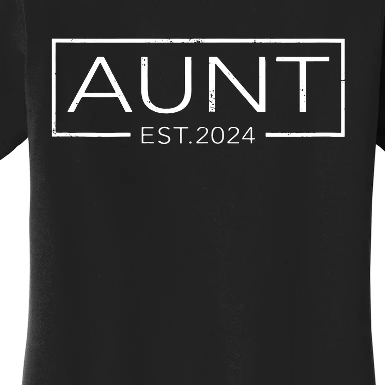 Retro Soon To Be Aunt 2024 Mothers Day Aunt Est 2024 Women's T-Shirt