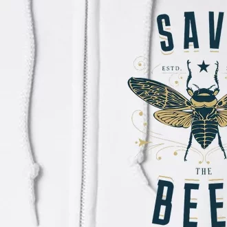 Retro Save the Bees Apiary Bee Beekeeper Earth Day Full Zip Hoodie