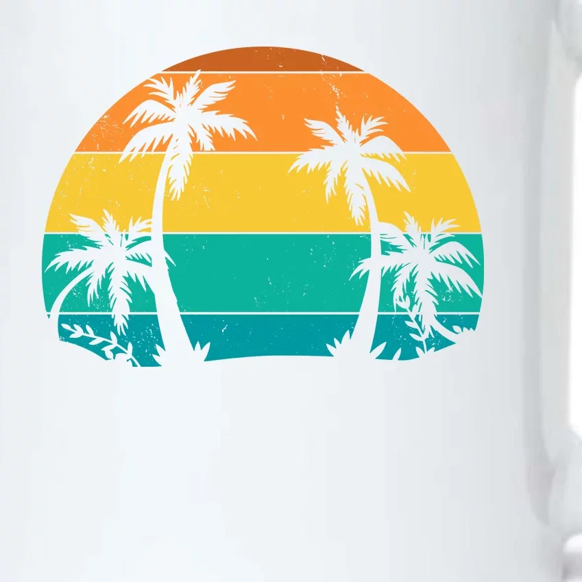 Retro Summer Tropical Beach Black Color Changing Mug