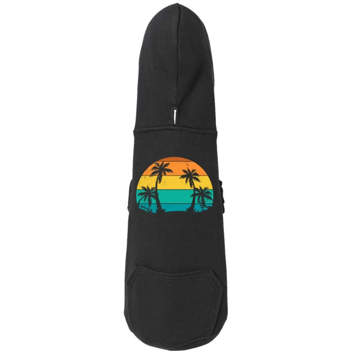 Retro Summer Tropical Beach Doggie 3-End Fleece Hoodie