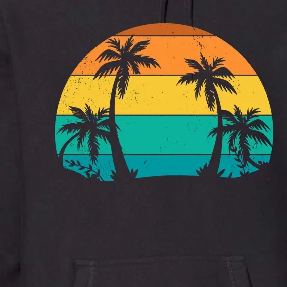 Retro Summer Tropical Beach Premium Hoodie