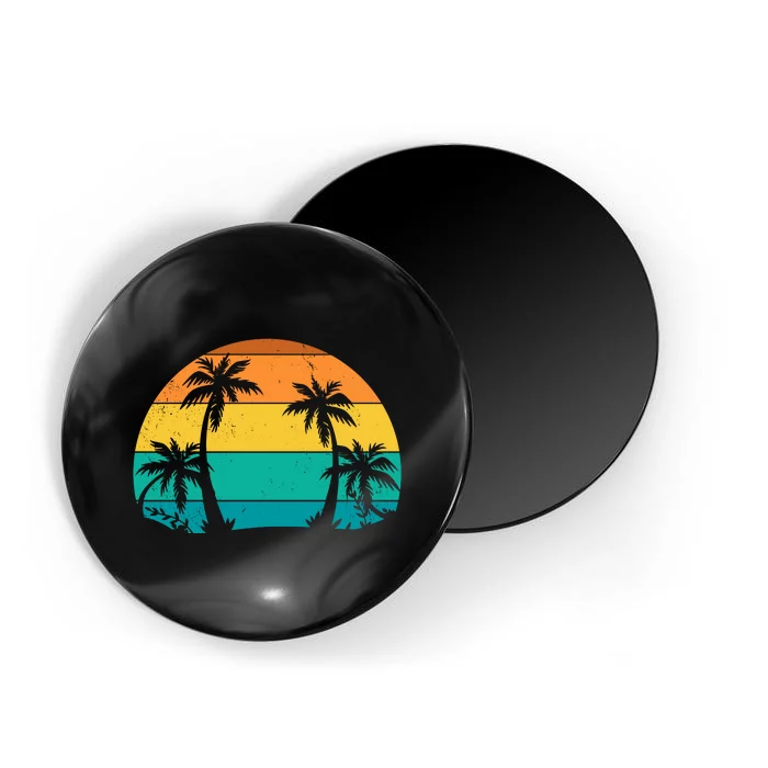 Retro Summer Tropical Beach Magnet