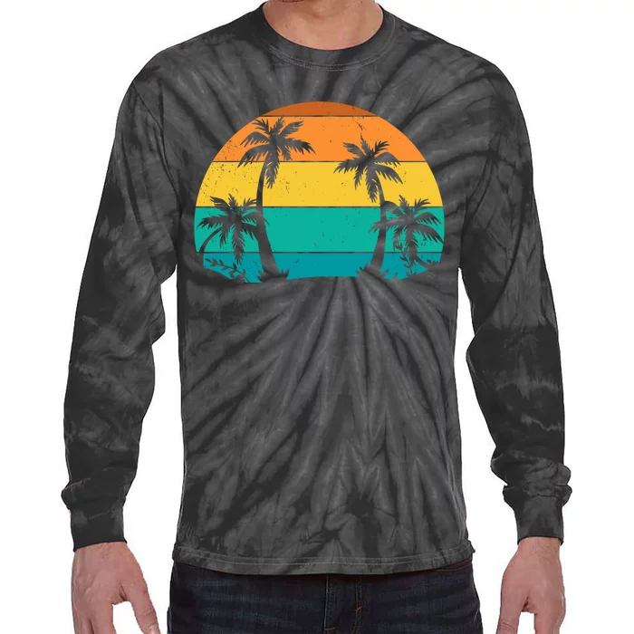 Retro Summer Tropical Beach Tie-Dye Long Sleeve Shirt