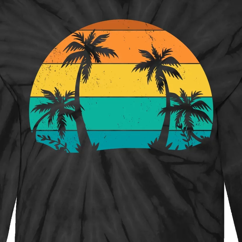 Retro Summer Tropical Beach Tie-Dye Long Sleeve Shirt