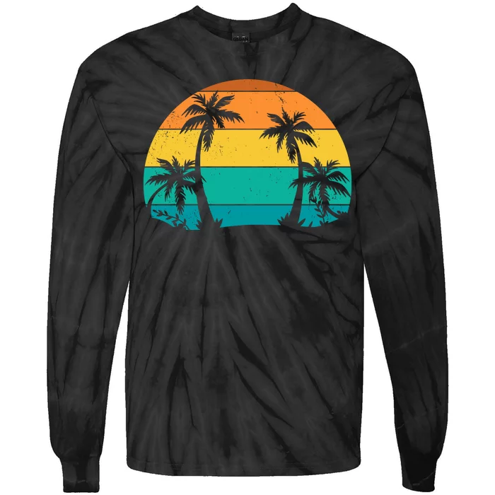 Retro Summer Tropical Beach Tie-Dye Long Sleeve Shirt