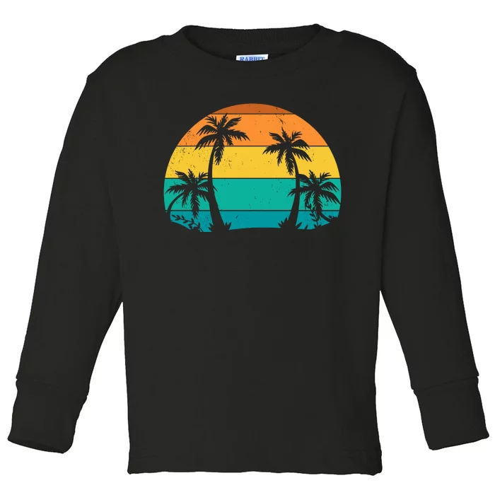 Retro Summer Tropical Beach Toddler Long Sleeve Shirt