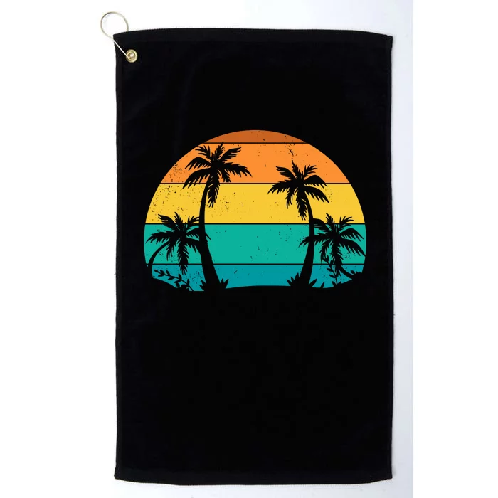 Retro Summer Tropical Beach Platinum Collection Golf Towel