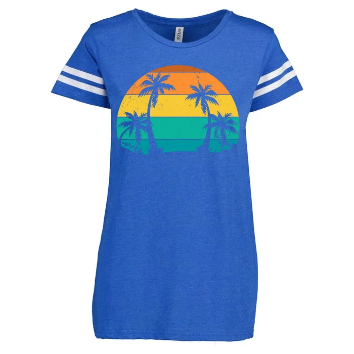 Retro Summer Tropical Beach Enza Ladies Jersey Football T-Shirt