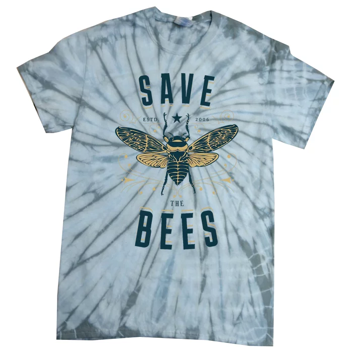 Retro Save The Bees Apiary Bee Beekeeper Earth Day Tie-Dye T-Shirt