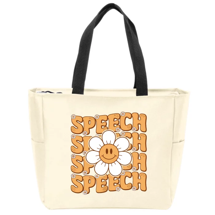 Retro Speech Therapy Speech Language Pathologist Therapist Zip Tote Bag