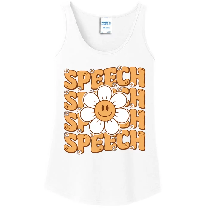 Retro Speech Therapy Speech Language Pathologist Therapist Ladies Essential Tank