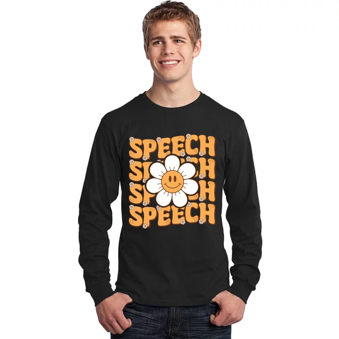 Retro Speech Therapy Speech Language Pathologist Therapist Tall Long Sleeve T-Shirt