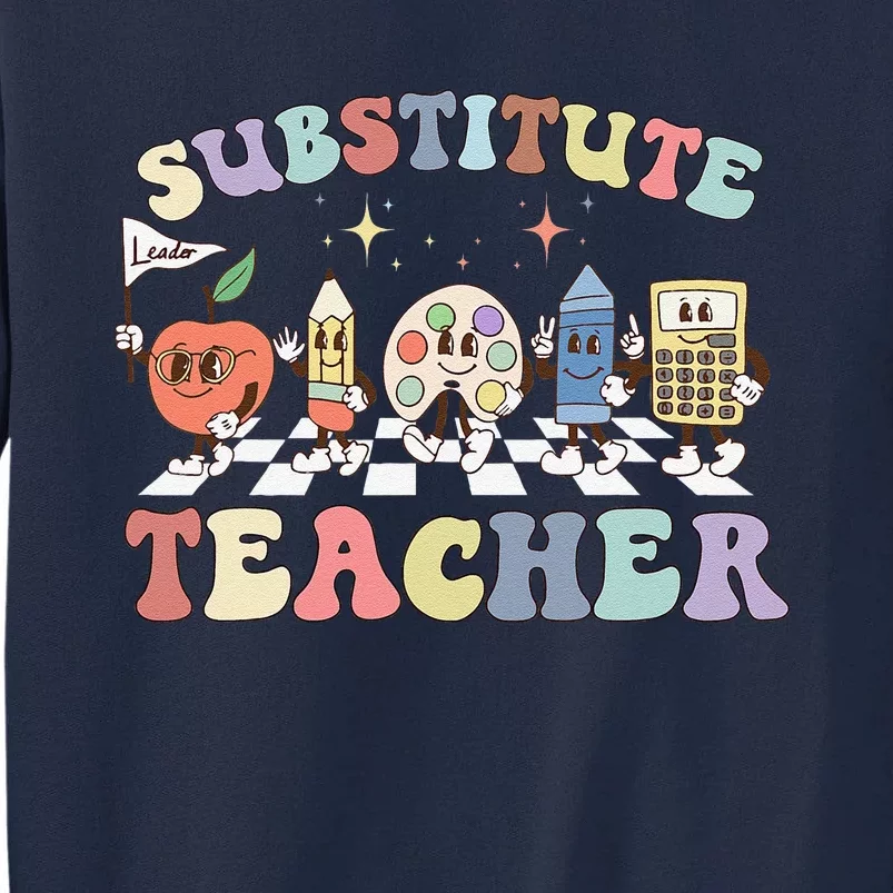 Retro Substitute Teacher Team Substitute Squad Tall Sweatshirt