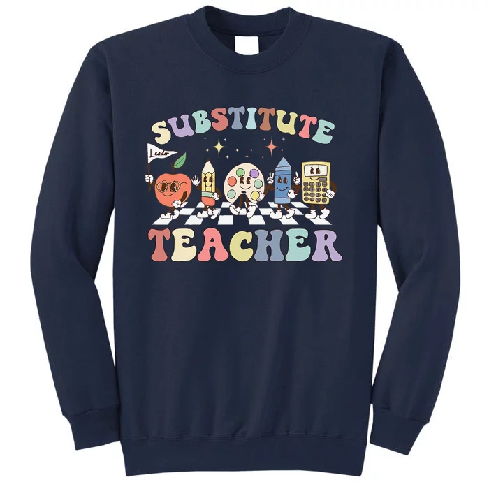 Retro Substitute Teacher Team Substitute Squad Tall Sweatshirt