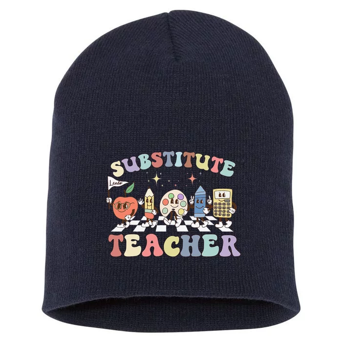 Retro Substitute Teacher Team Substitute Squad Short Acrylic Beanie