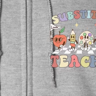 Retro Substitute Teacher Team Substitute Squad Full Zip Hoodie