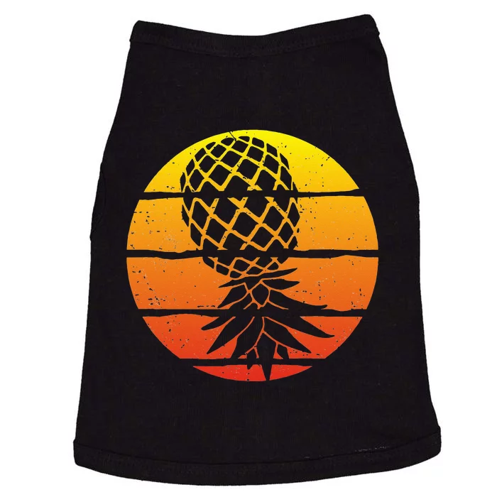 Retro Sunset Upside Down Pineapple Swinger Doggie Tank