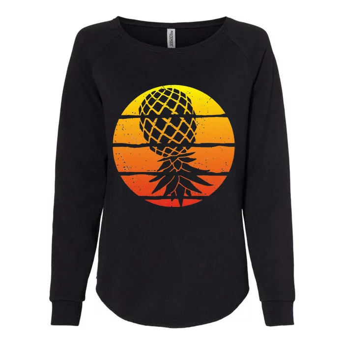 Retro Sunset Upside Down Pineapple Swinger Womens California Wash Sweatshirt