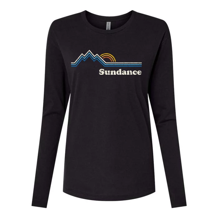 Retro Sundance Utah Ut T Vintage Sunrise Mountains Womens Cotton Relaxed Long Sleeve T-Shirt