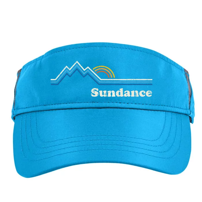 Retro Sundance Utah Ut T Vintage Sunrise Mountains Adult Drive Performance Visor