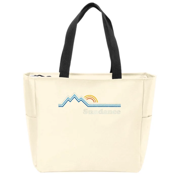 Retro Sundance Utah Ut T Vintage Sunrise Mountains Zip Tote Bag