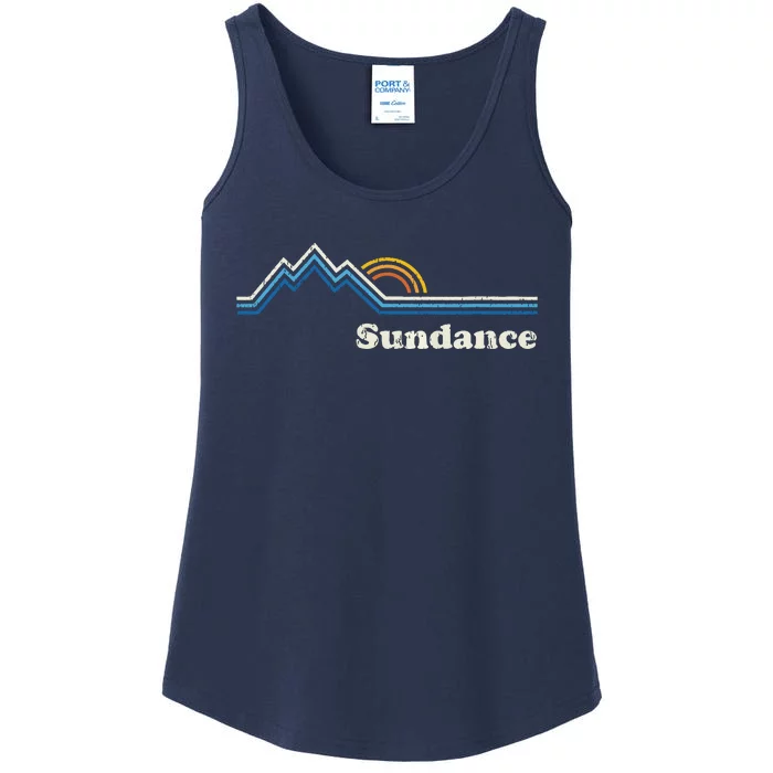 Retro Sundance Utah Ut T Vintage Sunrise Mountains Ladies Essential Tank