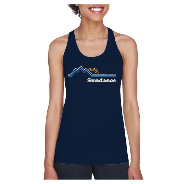 Retro Sundance Utah Ut T Vintage Sunrise Mountains Women's Racerback Tank