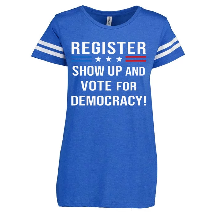 Register Shop Up And Vote For Democracy Enza Ladies Jersey Football T-Shirt