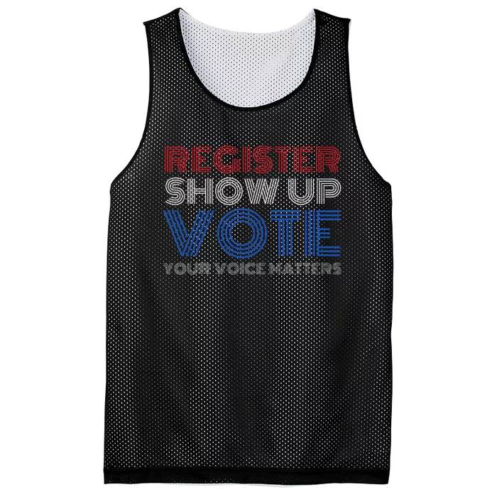 Register Show Up Vote Your Voice Matters 2024 Election Mesh Reversible Basketball Jersey Tank