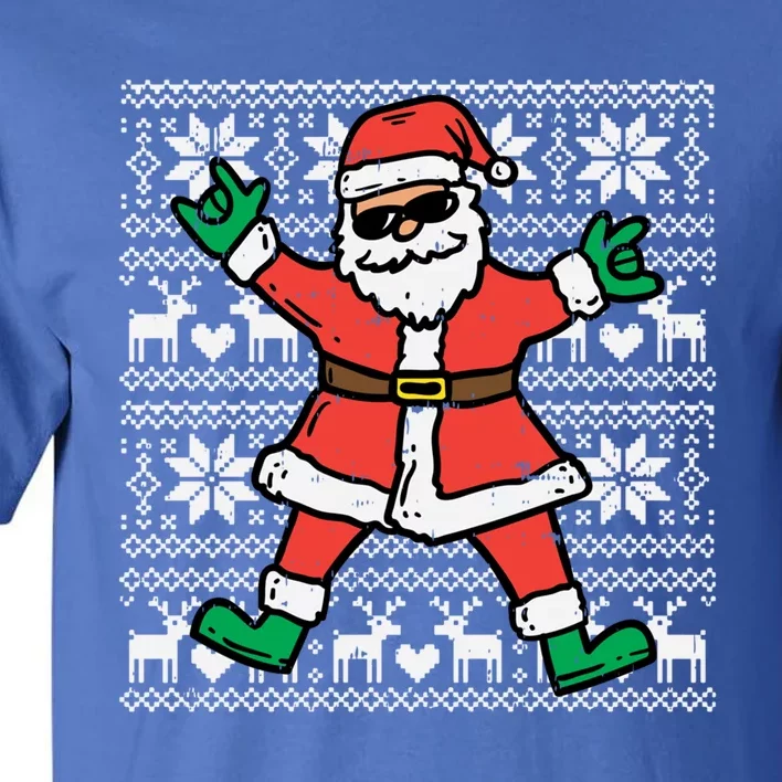 Rocker Santa Ugly Xmas Sweater Funny Christmas Rock Gift Tall T-Shirt