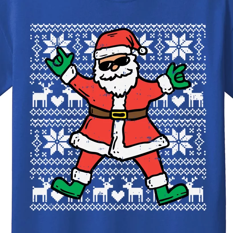 Rocker Santa Ugly Xmas Sweater Funny Christmas Rock Gift Kids T-Shirt