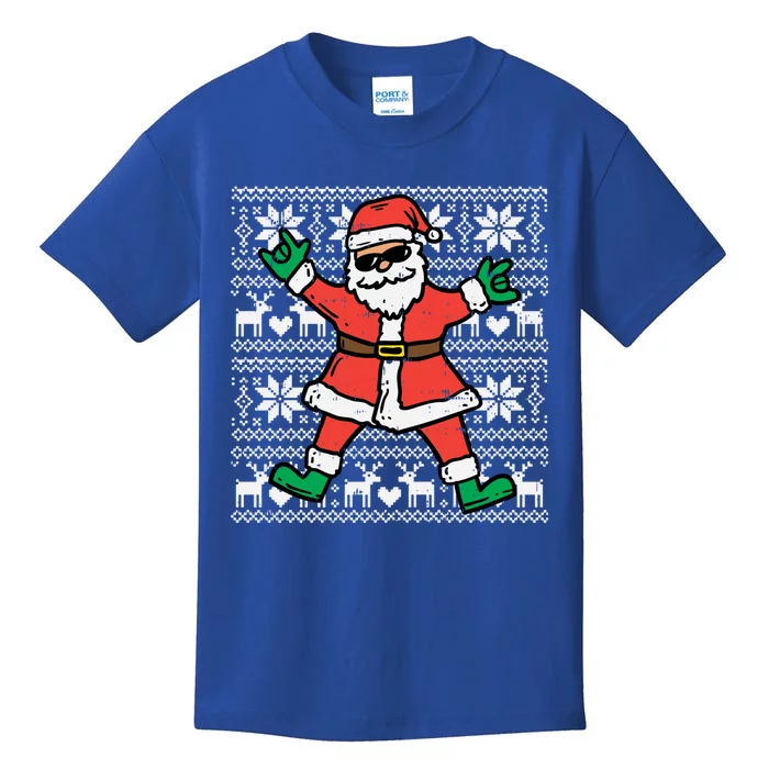 Rocker Santa Ugly Xmas Sweater Funny Christmas Rock Gift Kids T-Shirt