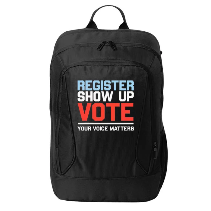 Register Show Up Vote Voice Matters Civic Duty City Backpack