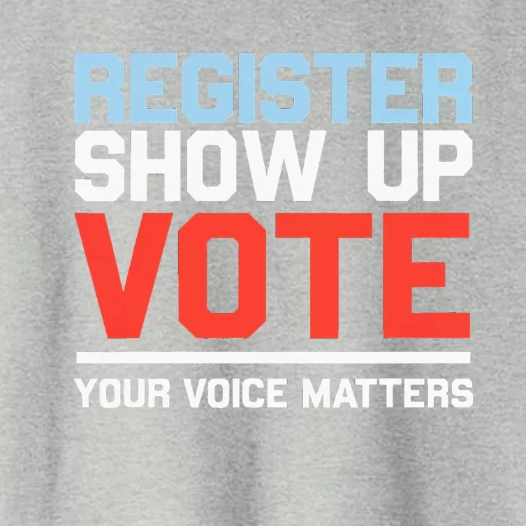 Register Show Up Vote Voice Matters Civic Duty Women's Crop Top Tee