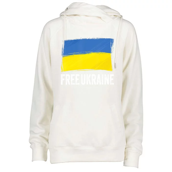 Retro Support Ukraine I Stand With Ukraine Flag Free Ukraine Gift Womens Funnel Neck Pullover Hood