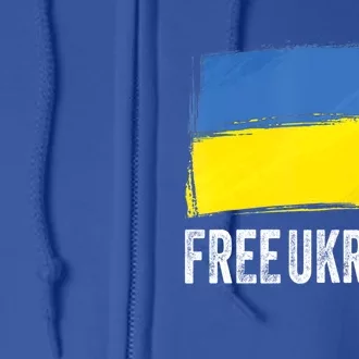 Retro Support Ukraine I Stand With Ukraine Flag Free Ukraine Gift Full Zip Hoodie