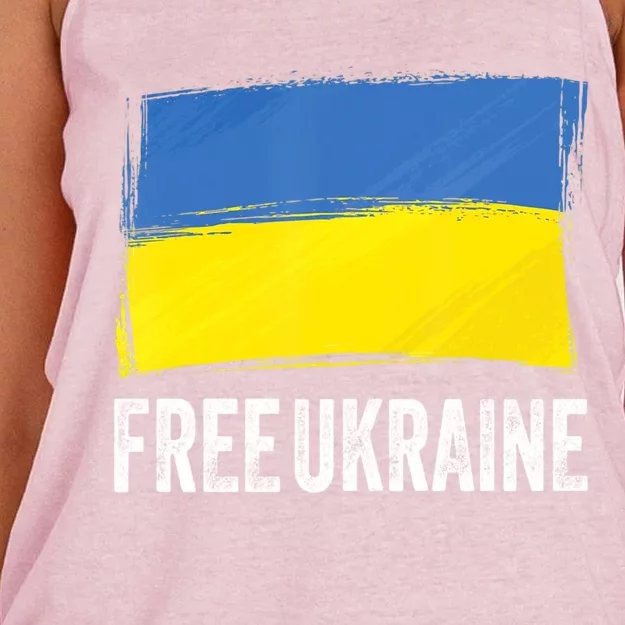 Retro Support Ukraine I Stand With Ukraine Flag Free Ukraine Gift Women's Knotted Racerback Tank