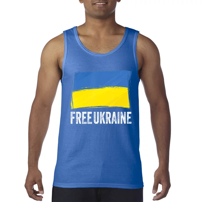 Retro Support Ukraine I Stand With Ukraine Flag Free Ukraine Gift Tank Top