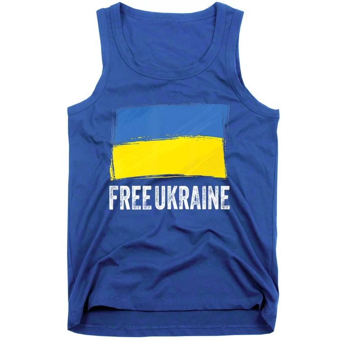 Retro Support Ukraine I Stand With Ukraine Flag Free Ukraine Gift Tank Top