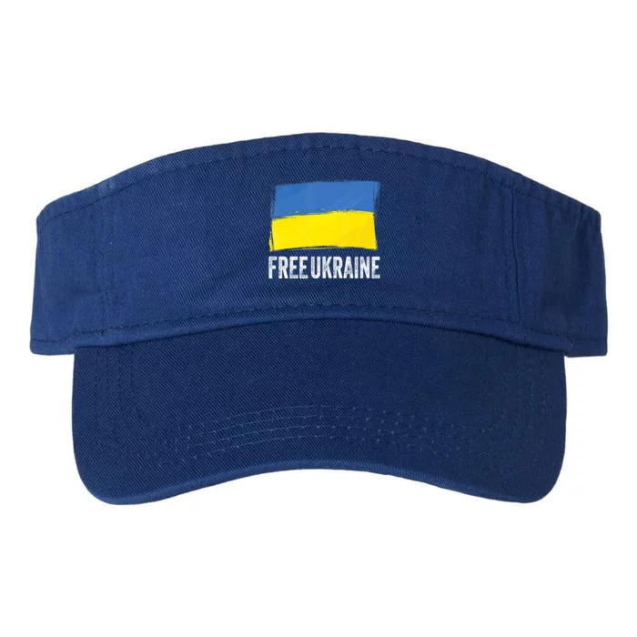 Retro Support Ukraine I Stand With Ukraine Flag Free Ukraine Gift Valucap Bio-Washed Visor