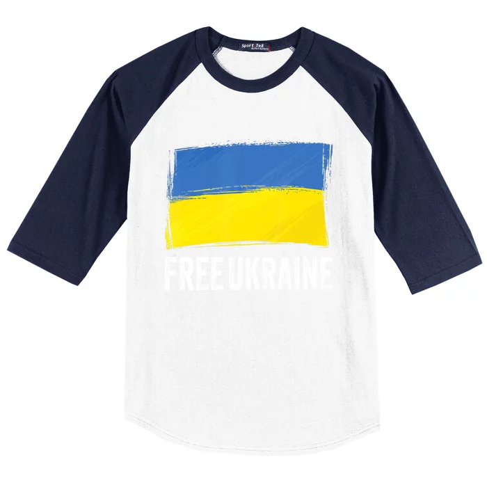 Retro Support Ukraine I Stand With Ukraine Flag Free Ukraine Gift Baseball Sleeve Shirt