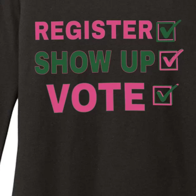 Register Show Up Vote Womens CVC Long Sleeve Shirt