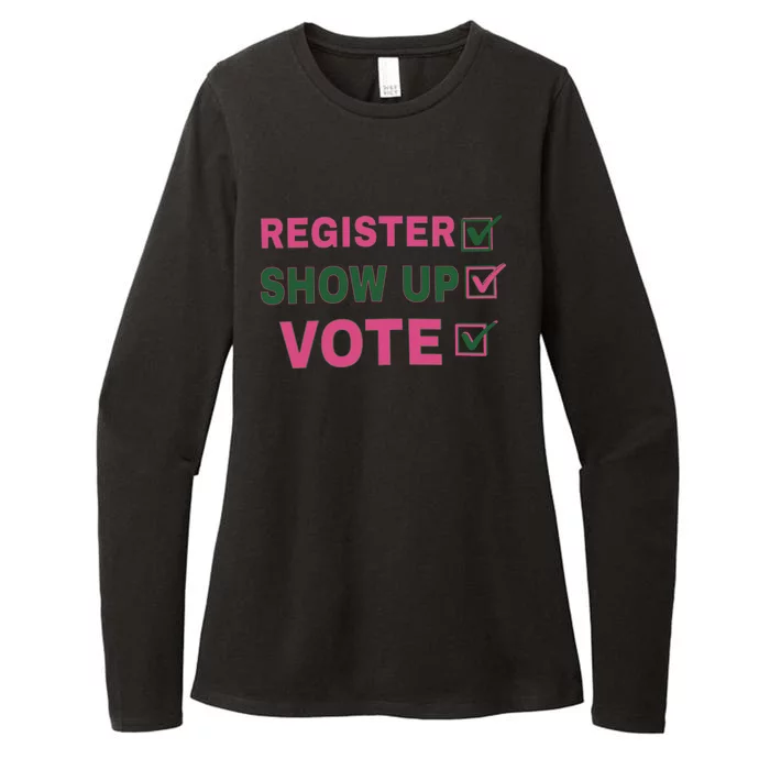 Register Show Up Vote Womens CVC Long Sleeve Shirt