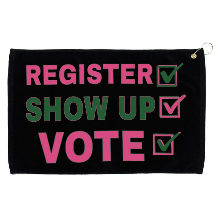 Register Show Up Vote Grommeted Golf Towel